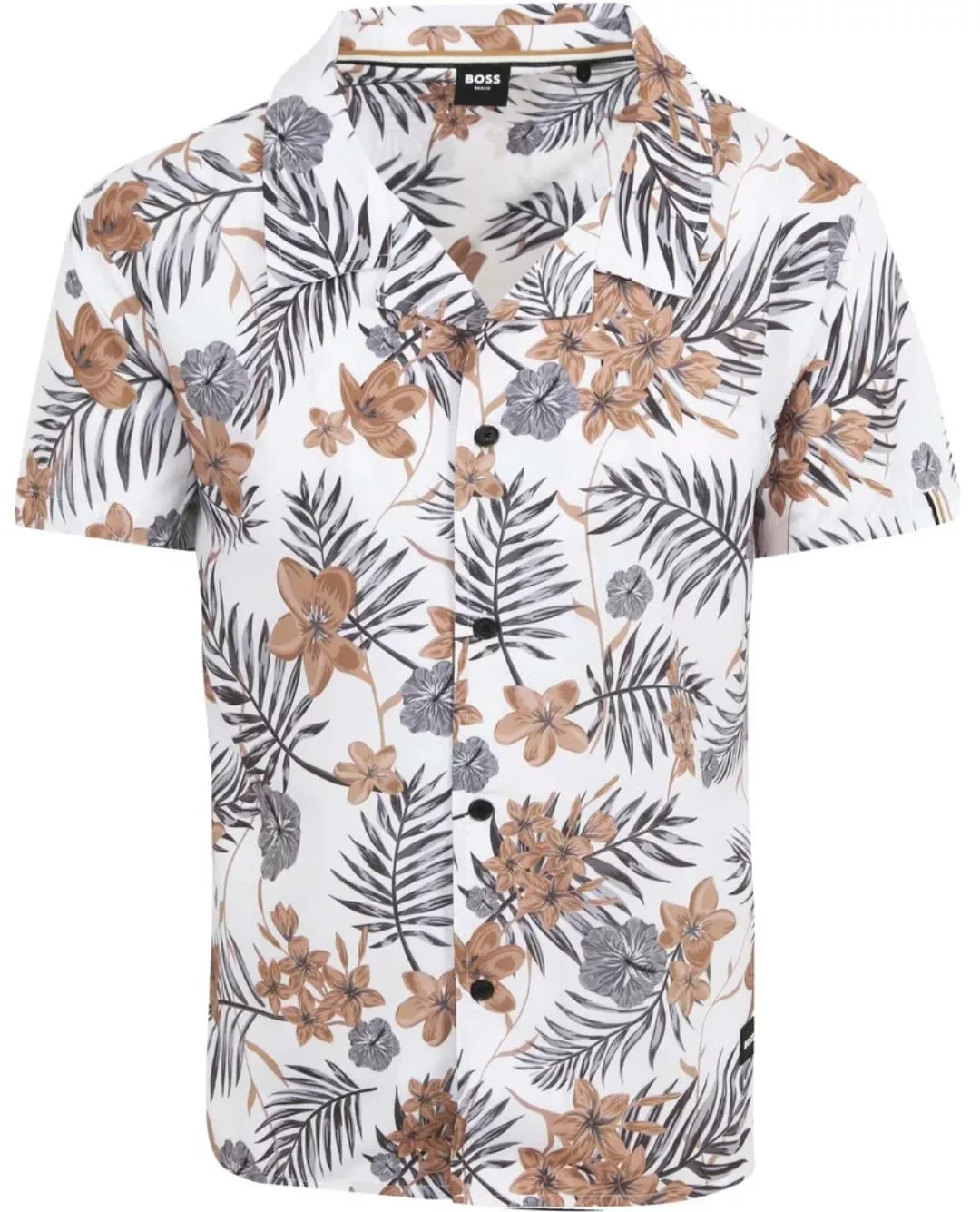 BOSS Strandhemd Blume Weiß - Größe M günstig online kaufen