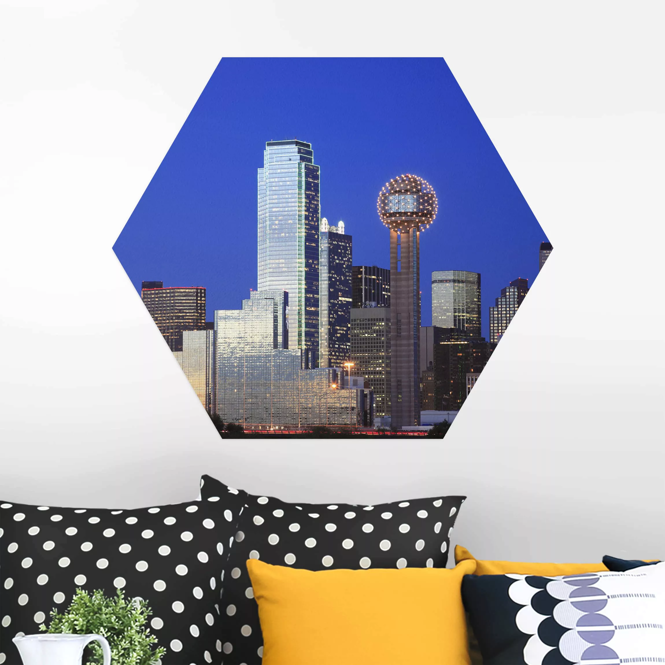 Hexagon-Alu-Dibond Bild Architektur & Skyline Dallas günstig online kaufen