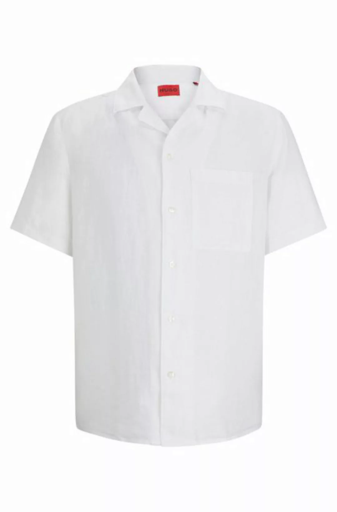 HUGO Kurzarmhemd Relaxed-Fit Hemd aus Leinen günstig online kaufen