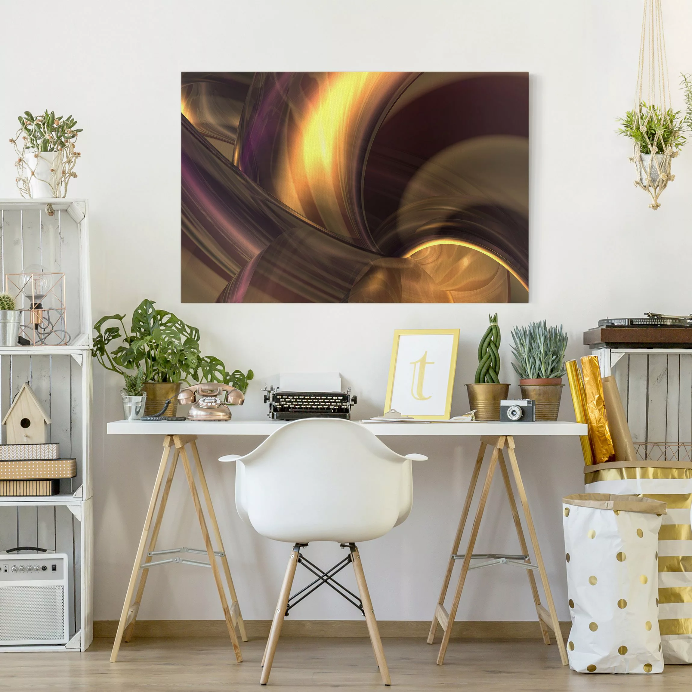 Leinwandbild Abstrakt - Querformat Enchanted Fire günstig online kaufen