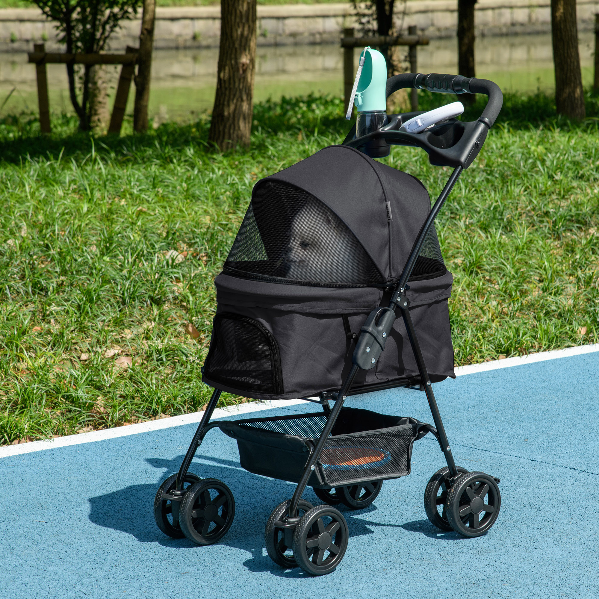 PawHut Faltbarer Hundekinderwagen Buggy für Katzen mit Aufbewahrungskorb, G günstig online kaufen