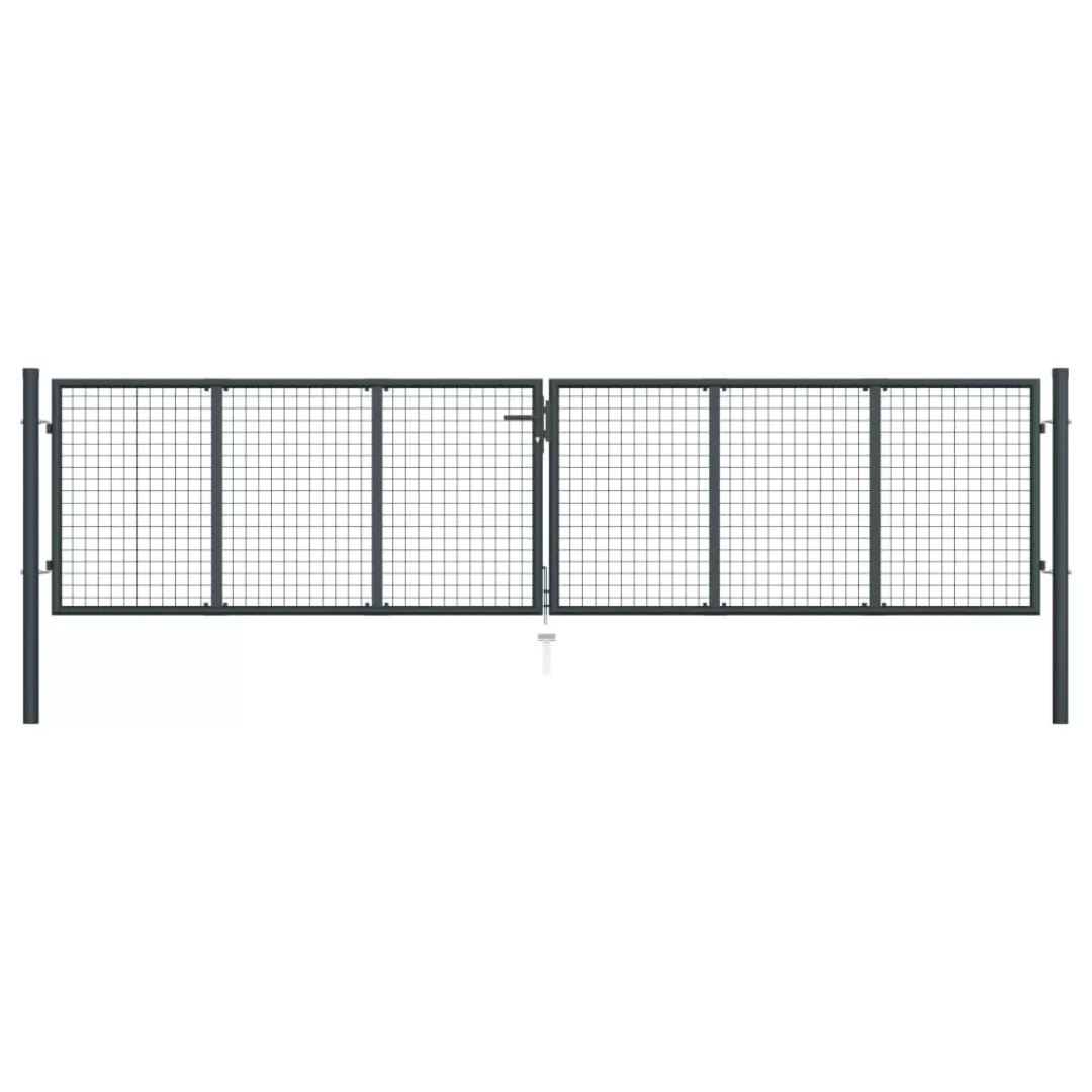 Mesh-gartentor Verzinkter Stahl 400 X 125 Cm Grau günstig online kaufen