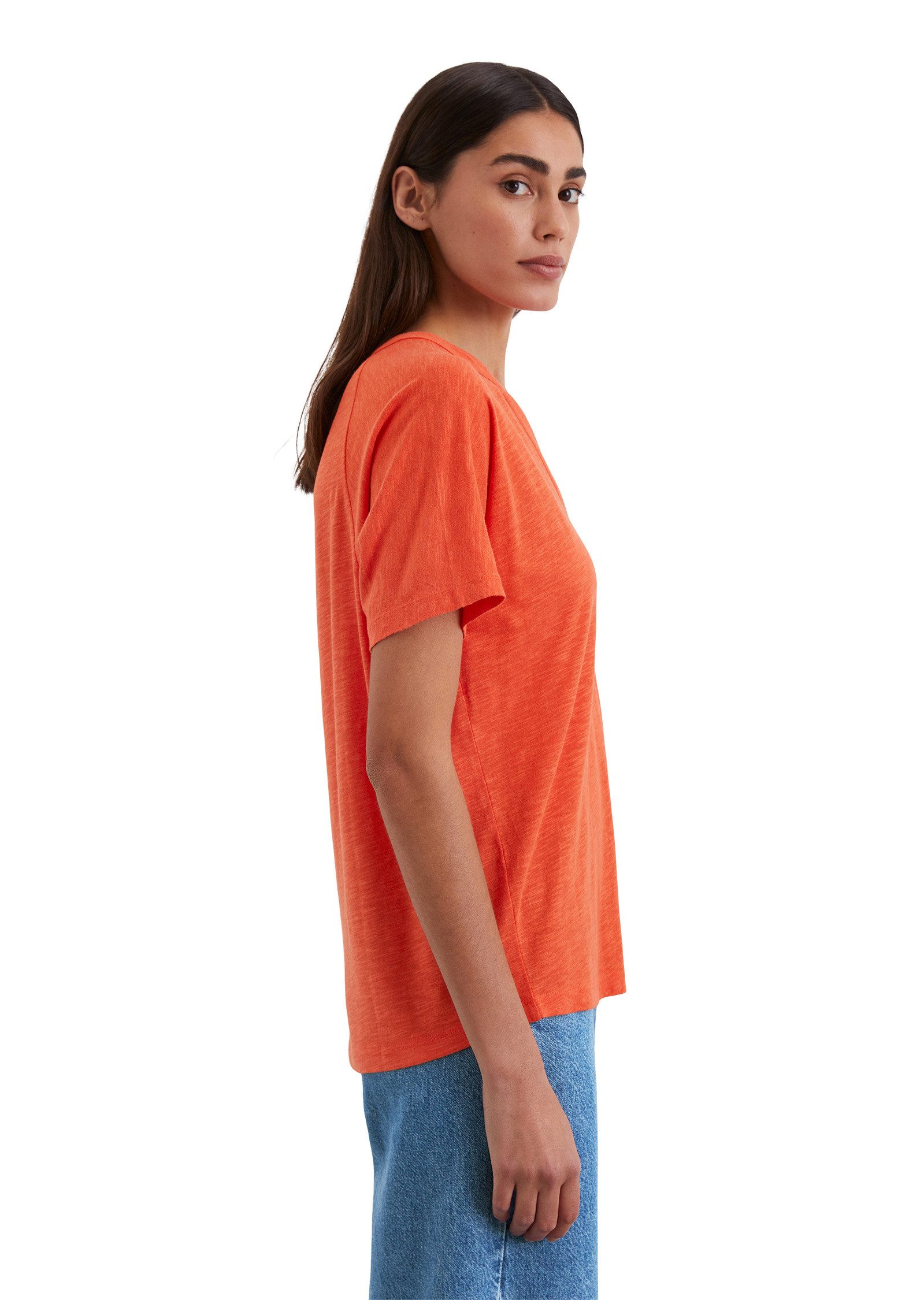 Marc OPolo Kurzarmbluse "aus Organic Cotton-Viskose-Slub-Jersey" günstig online kaufen