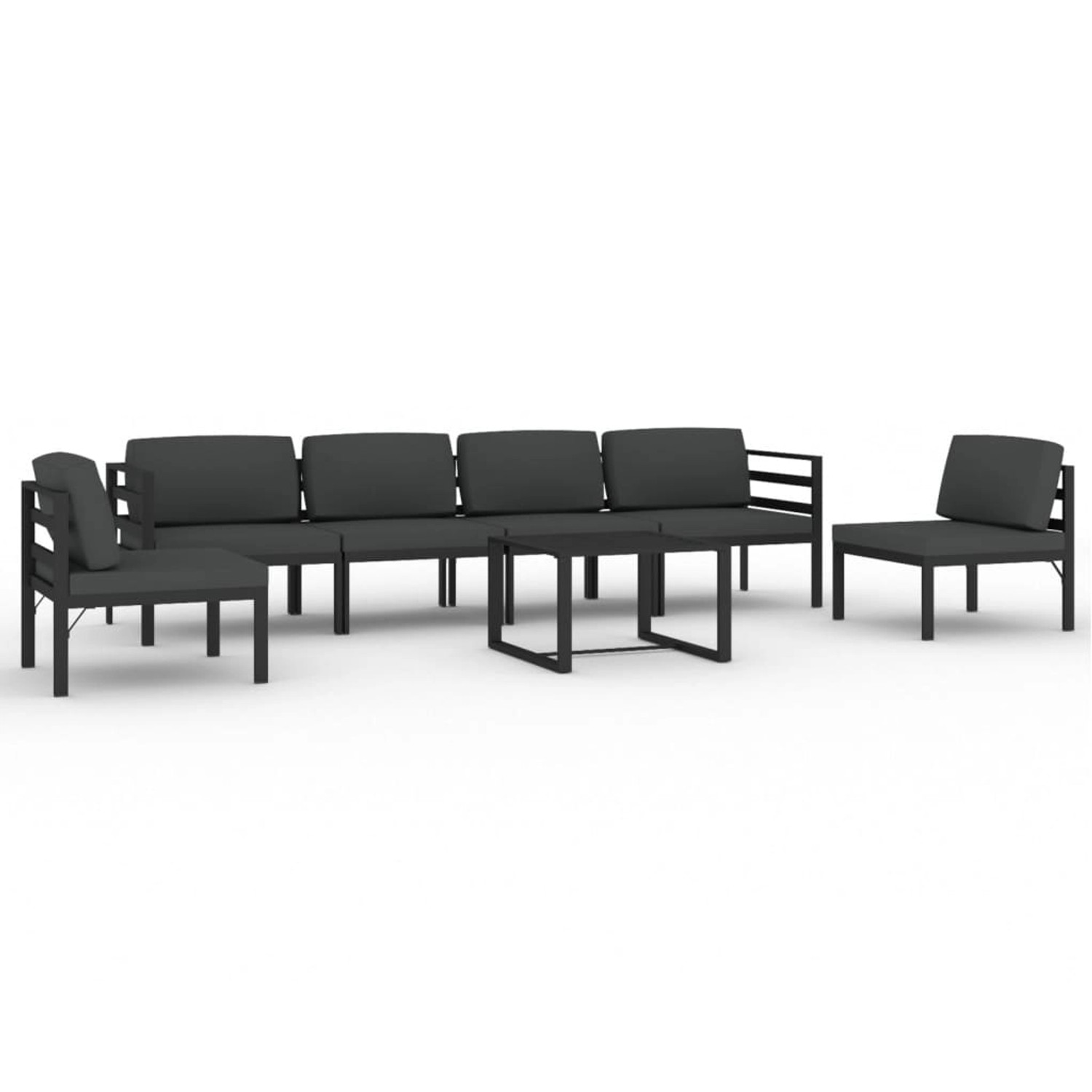 Vidaxl 7-tlg. Garten-lounge-set Mit Kissen Aluminium Anthrazit günstig online kaufen