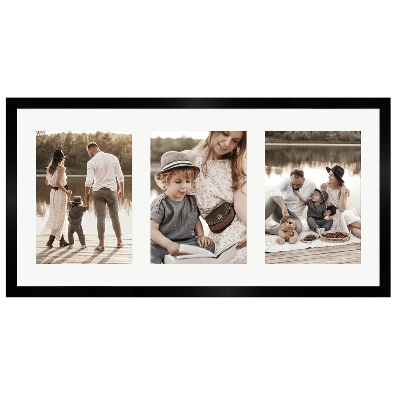 WANDStyle Galerierahmen G950 in Schwarz 25 x 50 cm für 3 Bilder im Format 1 günstig online kaufen