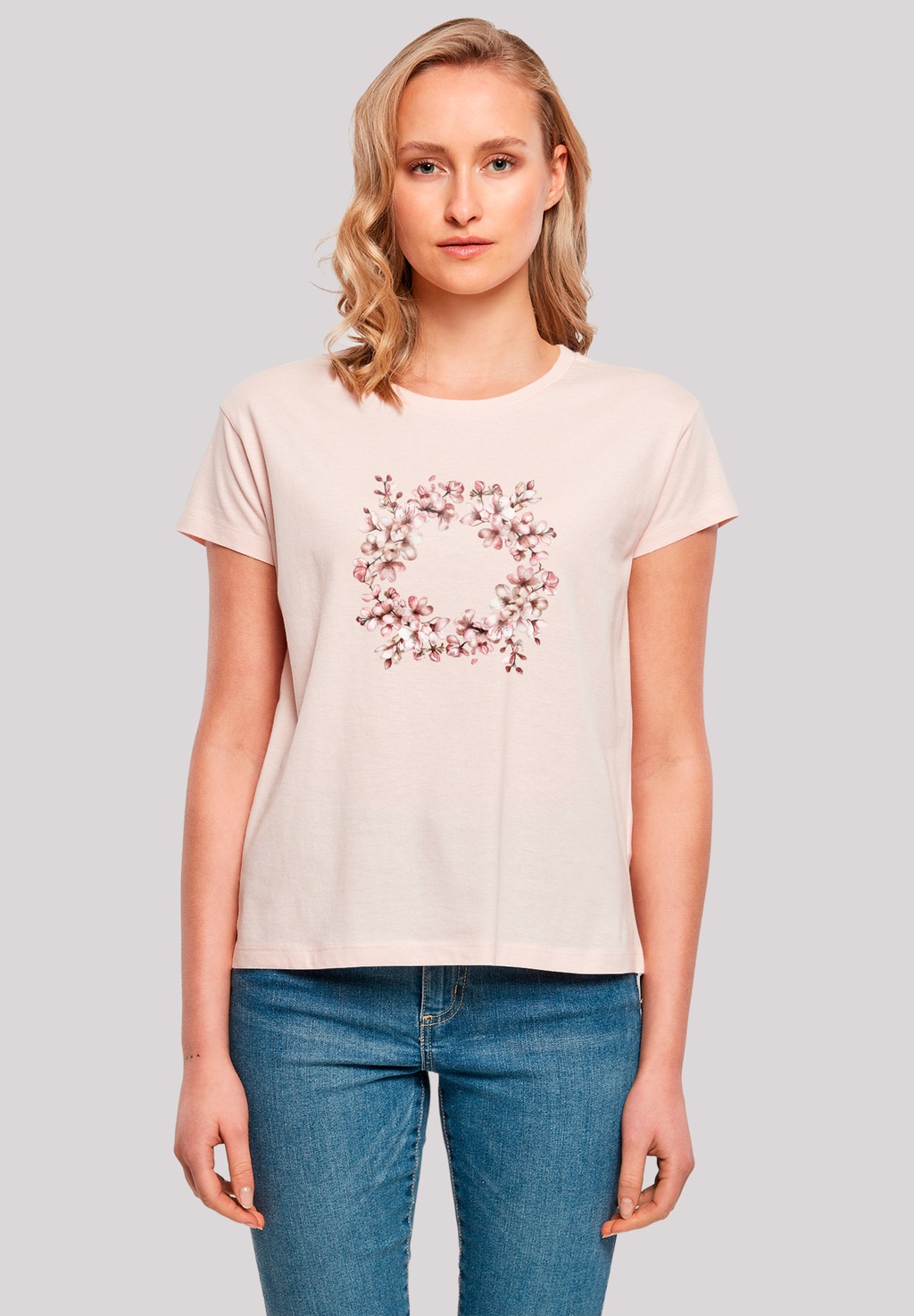 F4NT4STIC T-Shirt "Rosa Frühlings Blumenkranz Dekor", Premium Qualität günstig online kaufen