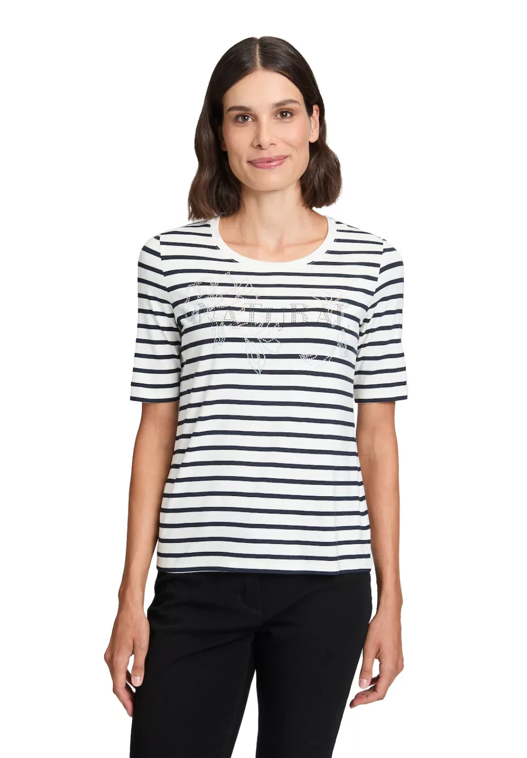 Betty Barclay Kurzarmshirt "Betty Barclay Damen Ringelshirt mit Schmuckstei günstig online kaufen