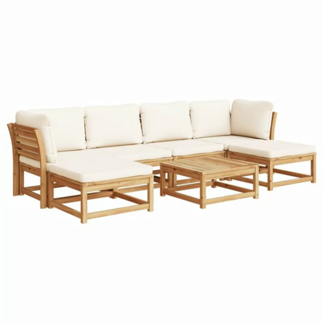 vidaXL Sofaelement 7-tlg. Garten-Lounge-Set mit Kissen Massivholz Akazie (1 günstig online kaufen