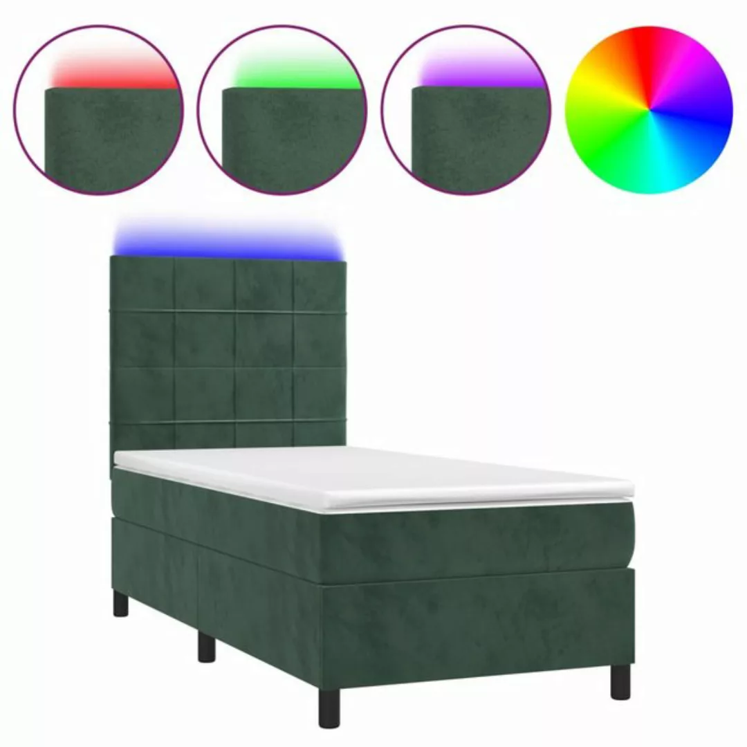 vidaXL Boxspringbett Boxspringbett mit Matratze & LED Samt (100 x 200 cm, G günstig online kaufen