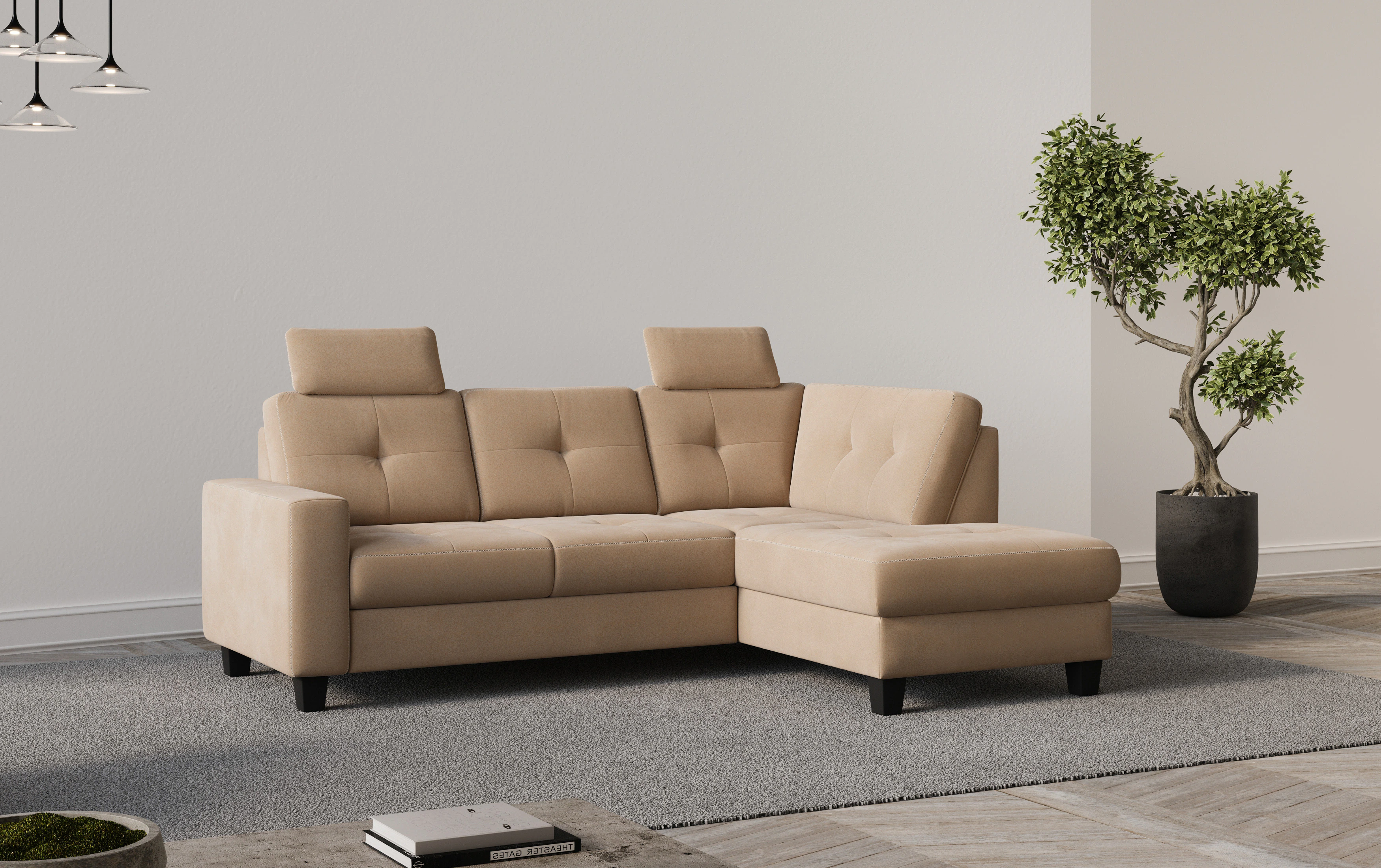 Places of Style Ecksofa "Varese", Kreuznaht in beige günstig online kaufen