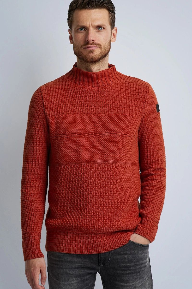 PME Legend Rollkragenpullover Gestrickt Rot - Größe 3XL günstig online kaufen