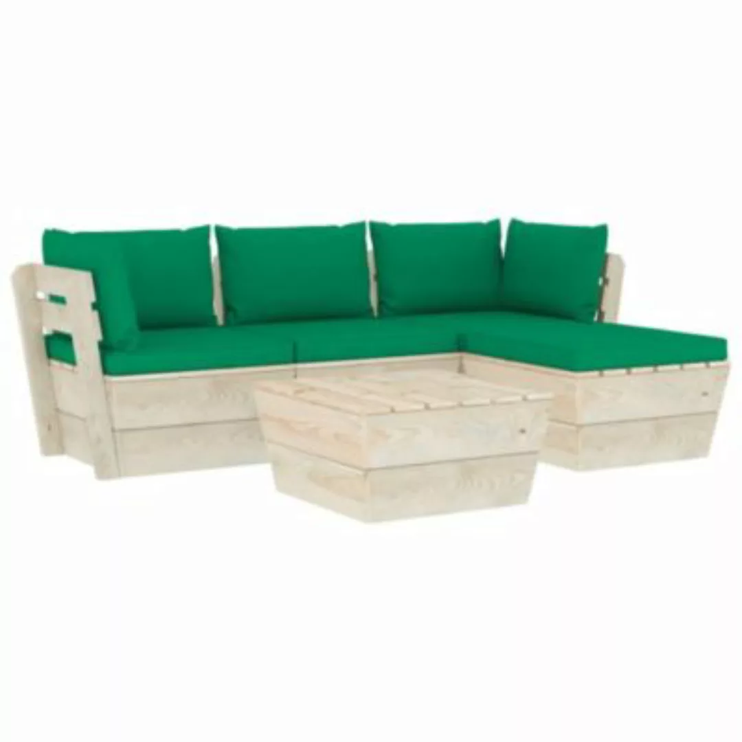 5-tlg. Garten-sofagarnitur Aus Paletten Mit Kissen Fichtenholz günstig online kaufen