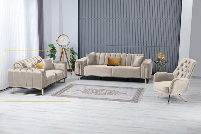 2-Sitzer Sofa inkl. kleine Kissen Everest  ca. 170x81x94 cm Gold / Silver günstig online kaufen