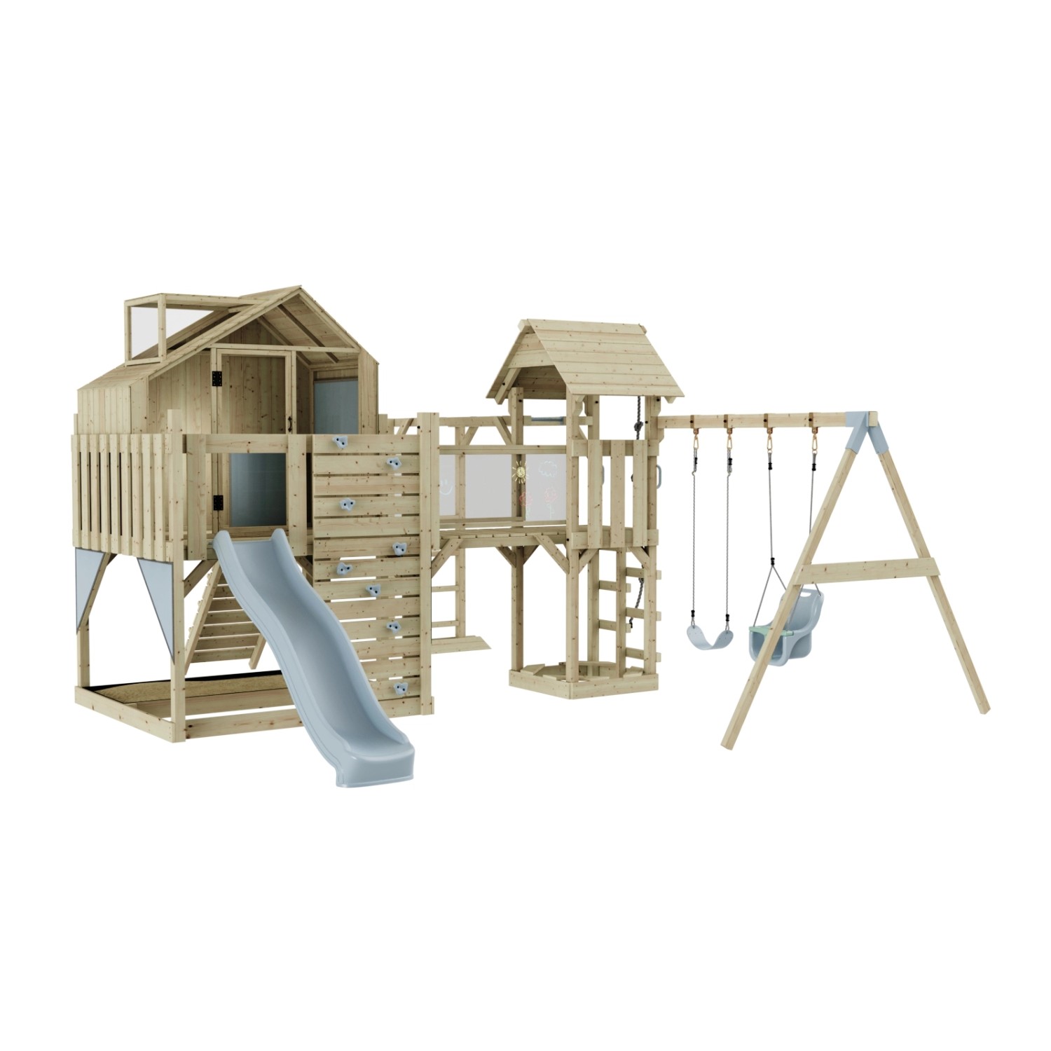 OutdoorToys Spielturm Knut mit Babyschaukel Eisblau günstig online kaufen