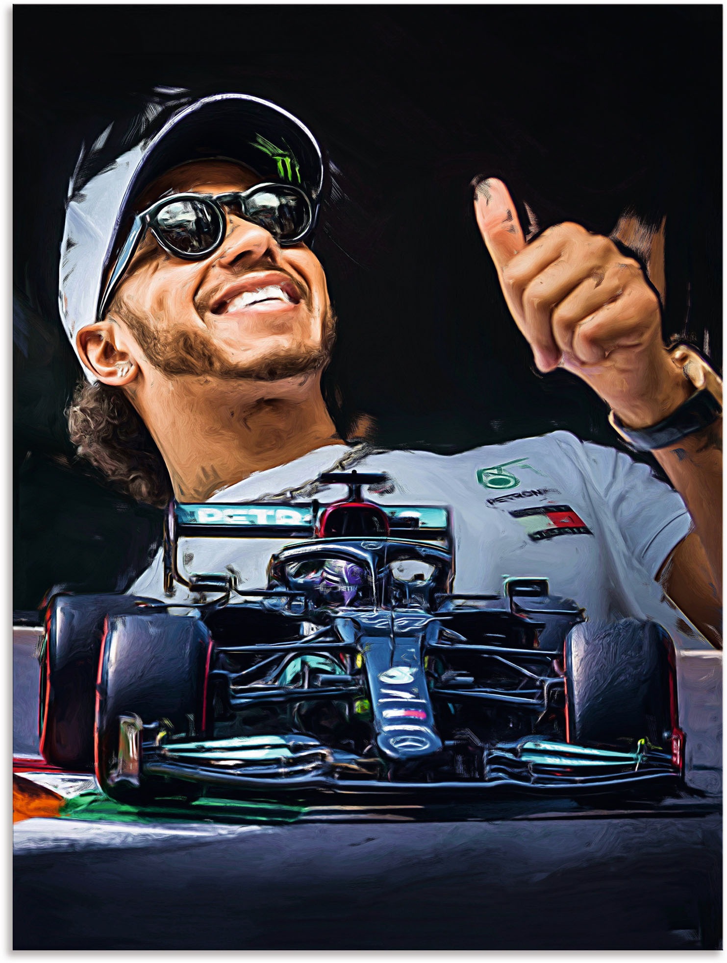 Artland Wandbild »Sir Lewis Hamilton alias LH44«, Auto, (1 St.), als Alubil günstig online kaufen