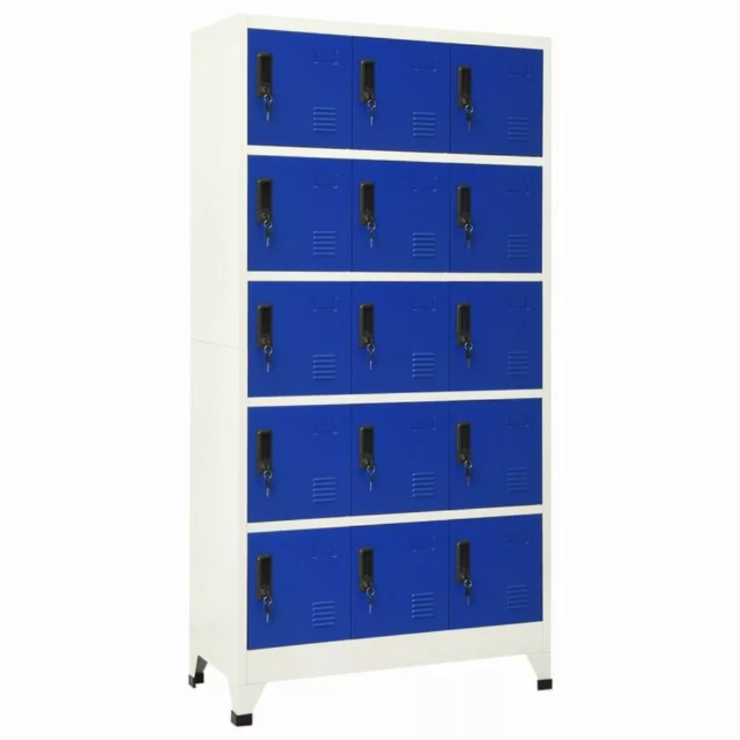 vidaXL Aktenschrank Schließfachschrank Grau und Blau 90x40x180 cm Stahl günstig online kaufen