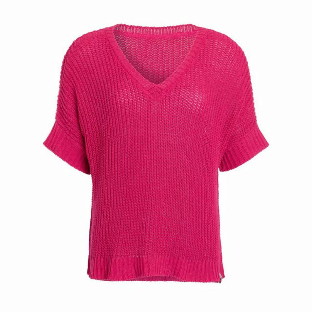 Knit Factory Strickpullover Daisy Strickpullover V-Ausschnitt Fuchsia 36/44 günstig online kaufen