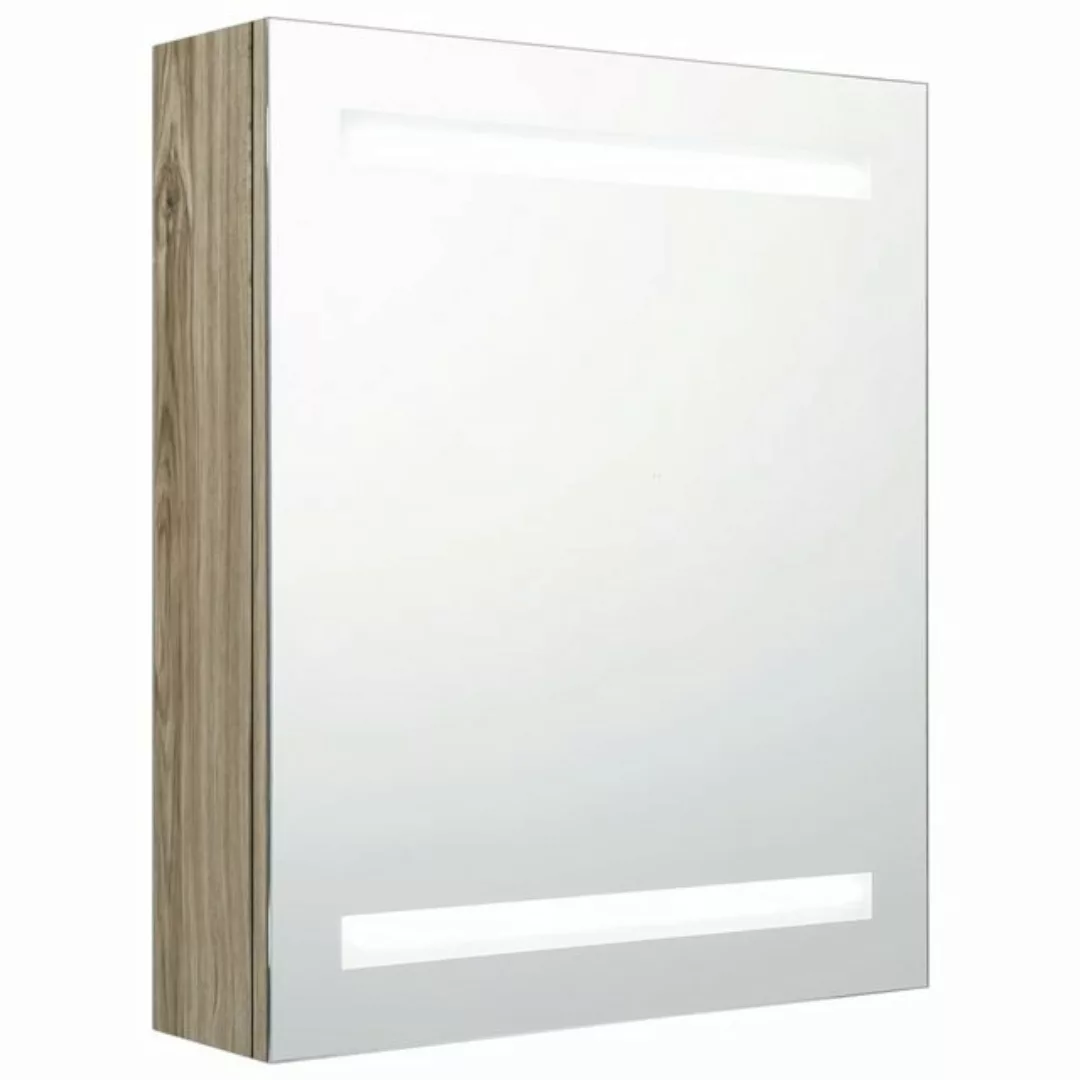 vidaXL Badezimmerspiegelschrank LED-Bad-Spiegelschrank Eichen-Optik 50x14x6 günstig online kaufen