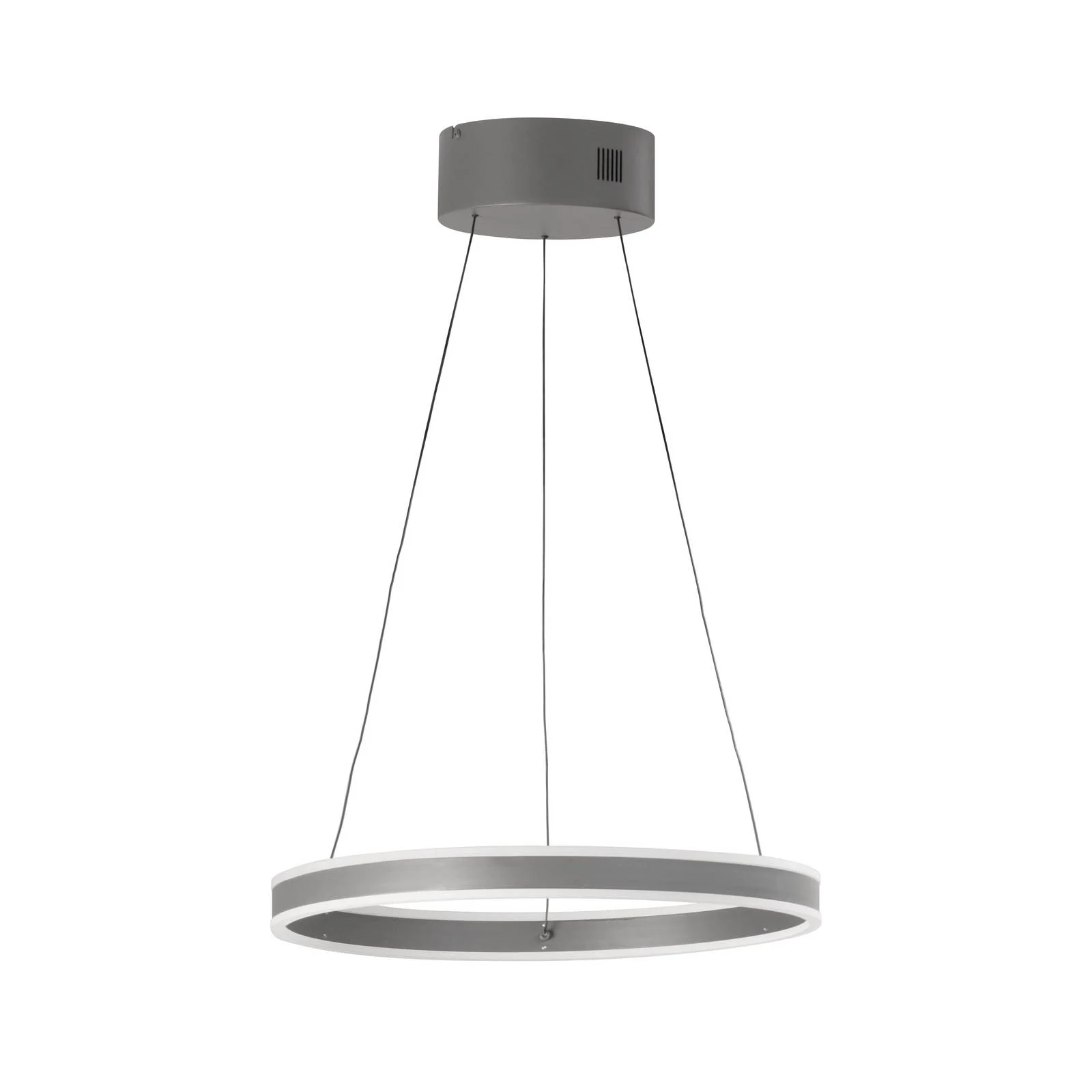 LED-Hängelampe Silvio, Ø 50 cm, sandgrau, Metall, CCT, günstig online kaufen