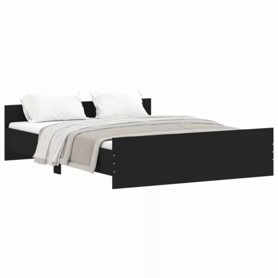 furnicato Bett Bettgestell mit Kopf- und Fußteil Schwarz 140x200 cm günstig online kaufen