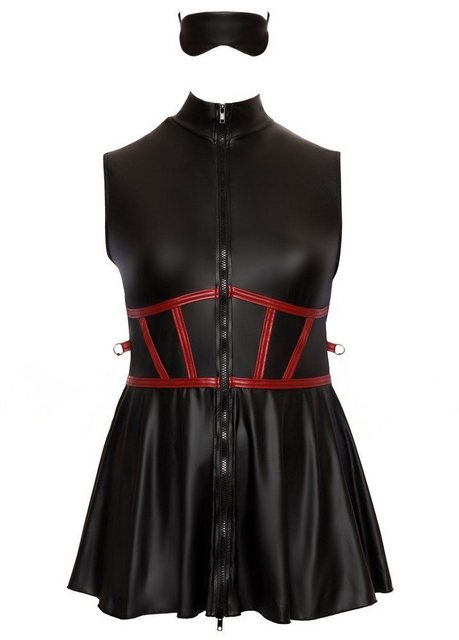 Cottelli Bondage Minikleid Wetlook Kleid mit Reißverschluss Plus Size - sch günstig online kaufen