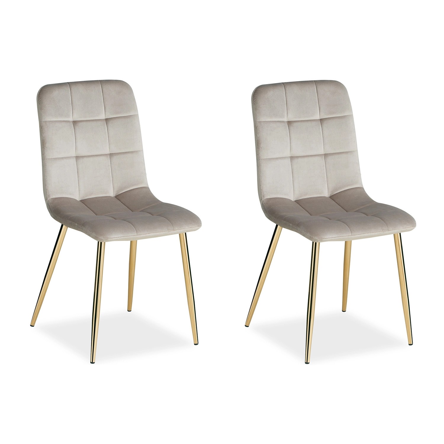Homestyle4u Esszimmerstuhl 2er Set in Beige und Gold Samt 2333 günstig online kaufen
