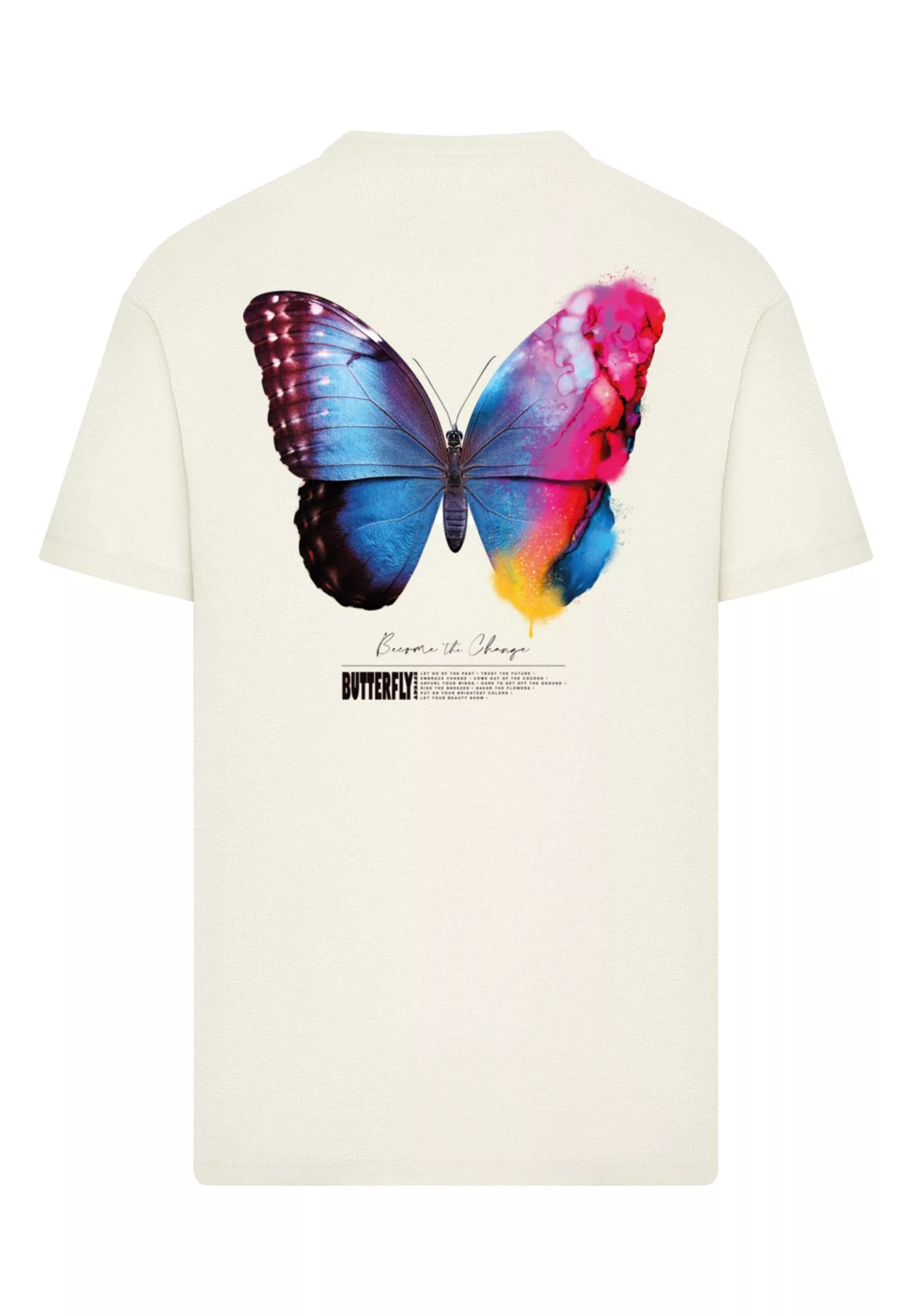 MisterTee T-Shirt "MisterTee Herren Become the Change Butterfly 2.0 Tee", ( günstig online kaufen