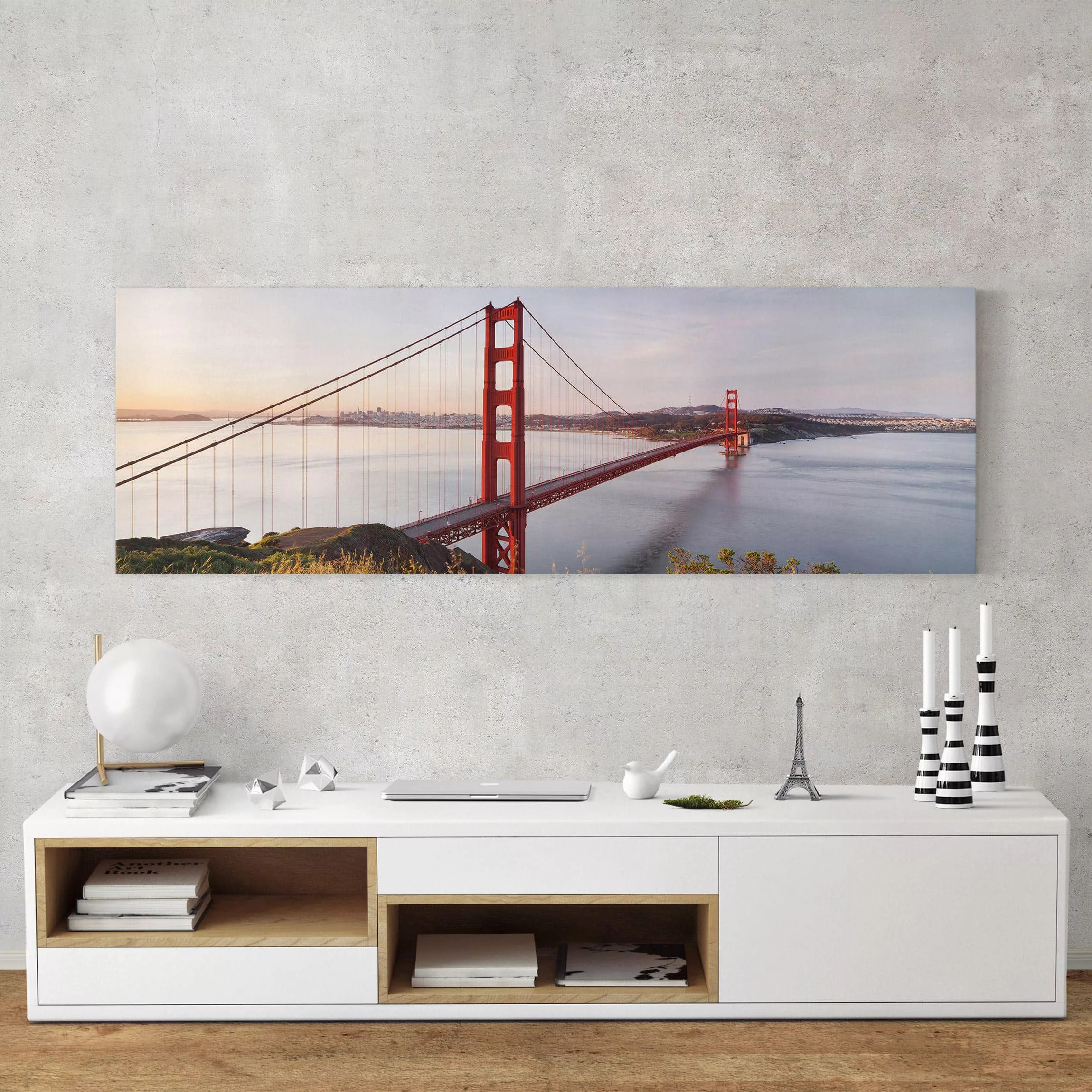 Leinwandbild Architektur & Skyline - Quadrat Golden Gate Bridge in San Fran günstig online kaufen