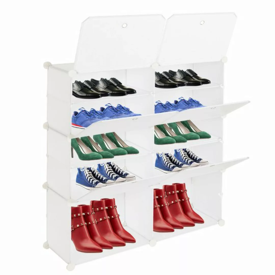 OBOSOE Schuhschrank Kunststoff Schuhablage mit 10 Fächern günstig online kaufen