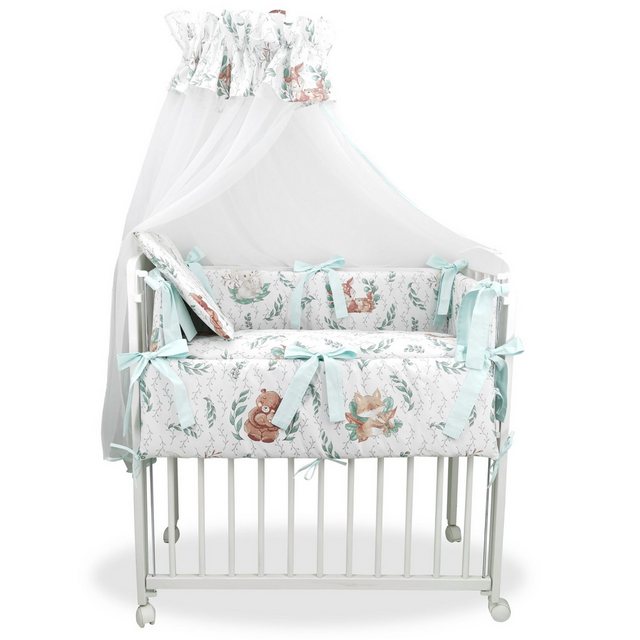 Baby-Delux Beistellbett Babybett Märchenwald, 10-tlg., Stillbett 90x40 weiß günstig online kaufen