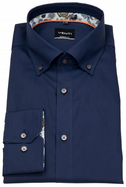 VENTI Langarmhemd Slim Fit leicht tailliert bügelfrei Button-Down-Kragen günstig online kaufen