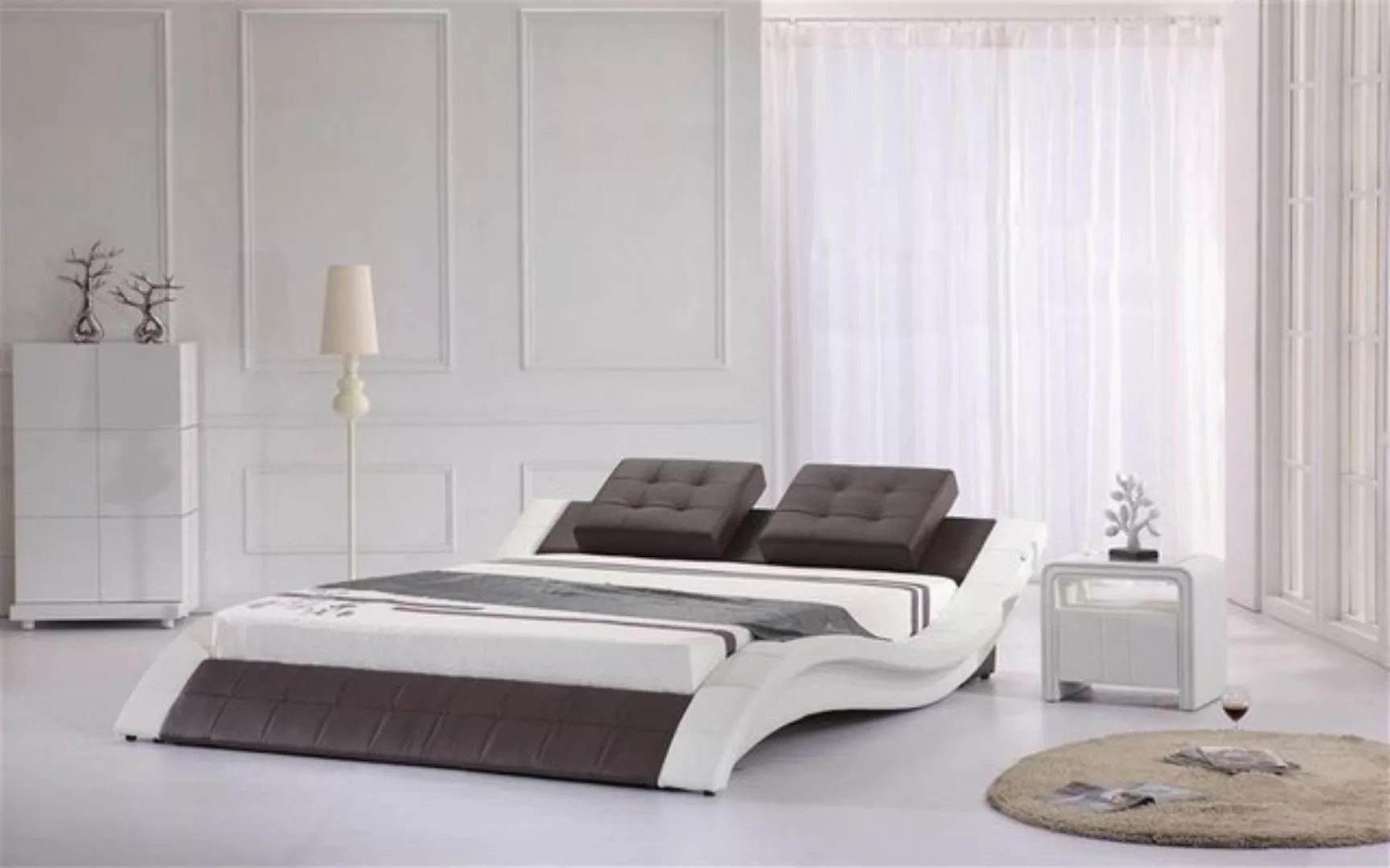 JVmoebel Bett Luxus Doppel Hotel Ehe Betten Holz Schlaf Zimmer Leder Bett günstig online kaufen