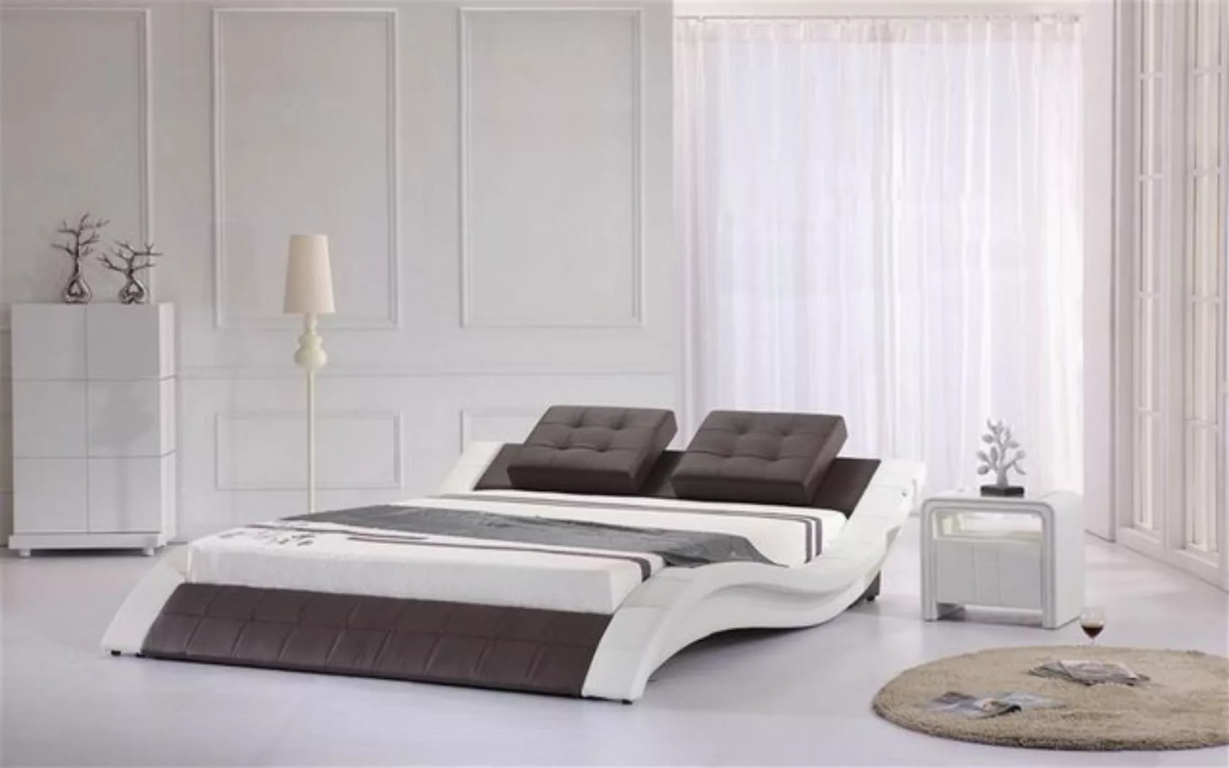 JVmoebel Bett Luxus Doppel Hotel Ehe Betten Holz Schlaf Zimmer Leder Bett, günstig online kaufen