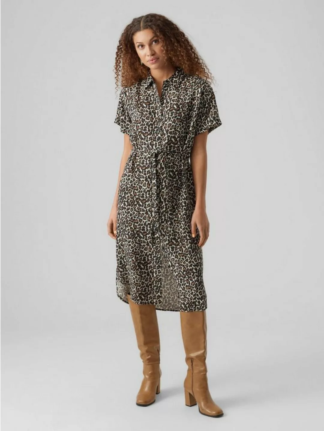 Vero Moda Shirtkleid Leichtes Kurzärmliges Basic Midi Kleid VMBUMPY (lang) günstig online kaufen