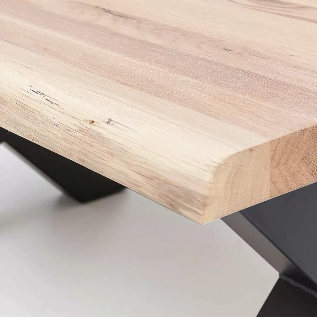 Factory Sofa Tisch in Eiche White Wash natürlicher Baumkante günstig online kaufen