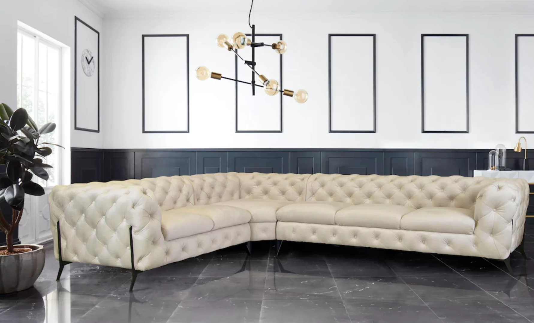 Leonique Chesterfield-Sofa "Amaury L-Form", großes Ecksofa, Chesterfield-Op günstig online kaufen