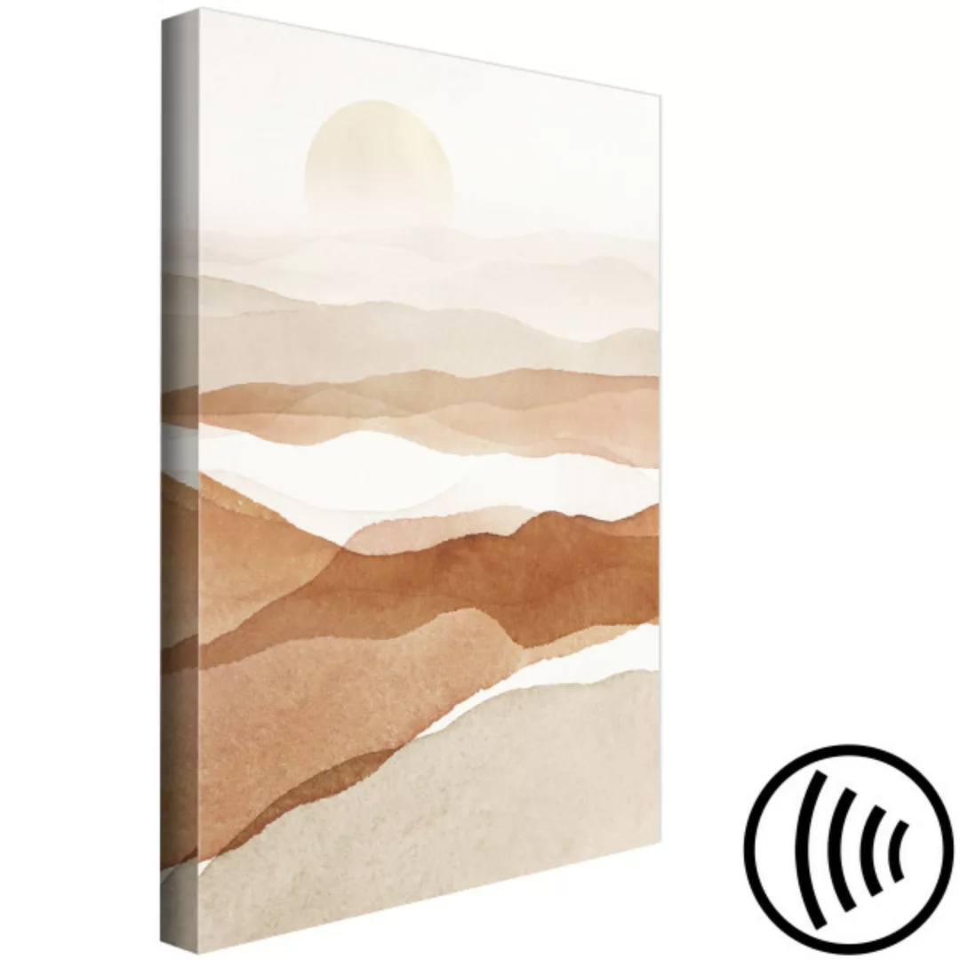 Wandbild Sonnenuntergang über der Wüste - abstrakte Landschaft im Boho-Stil günstig online kaufen