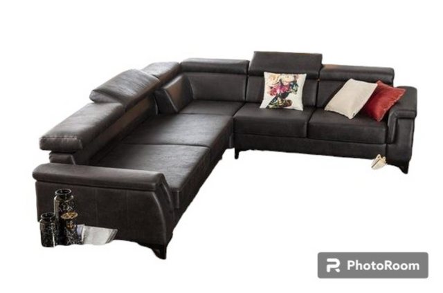 JVmoebel Ecksofa Modernes Schwarzes Ecksofa L-Form Couch Bettfunktion Desig günstig online kaufen