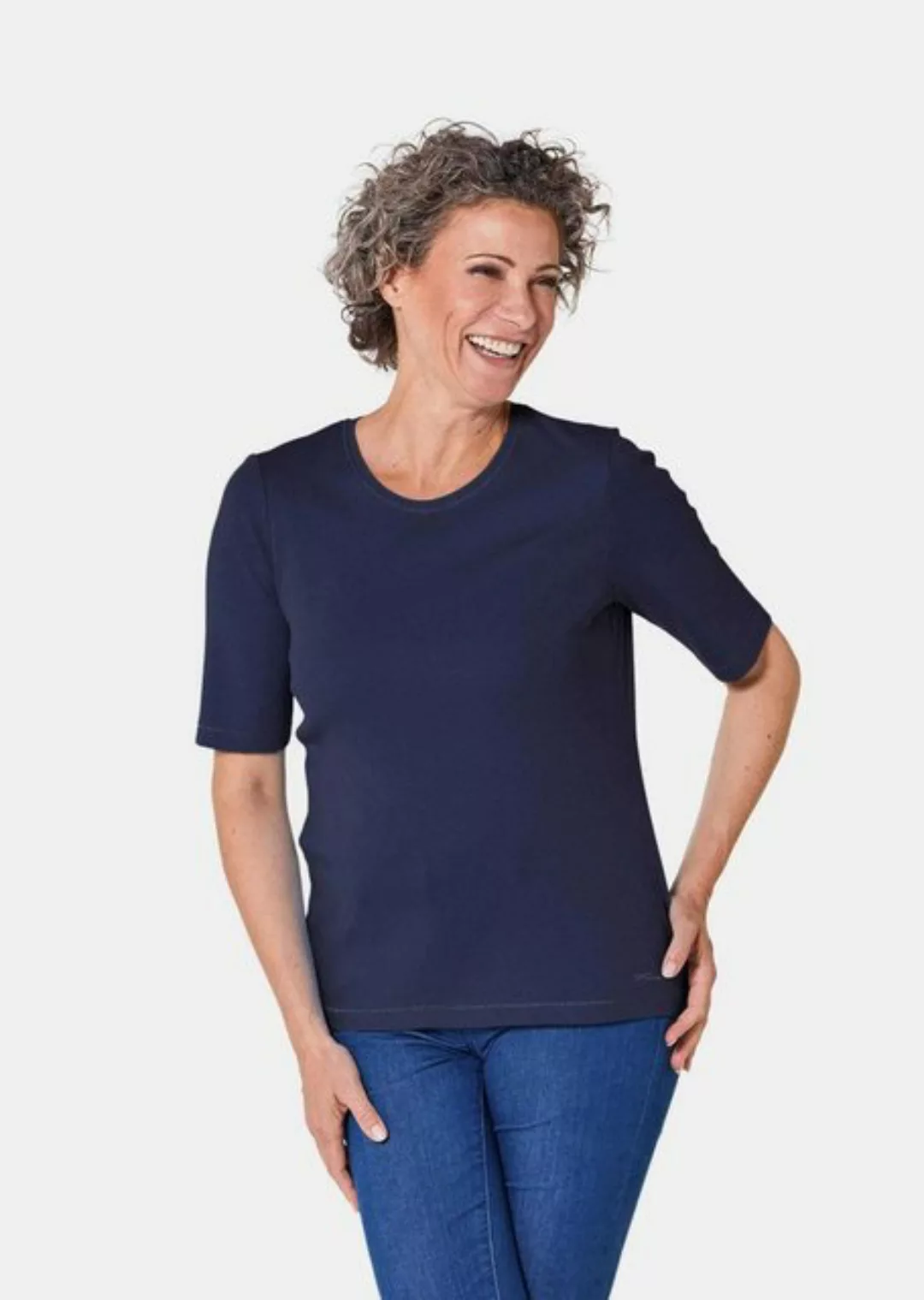 GOLDNER T-Shirt Kurzgröße: Basic T-Shirt aus reiner Baumwolle günstig online kaufen