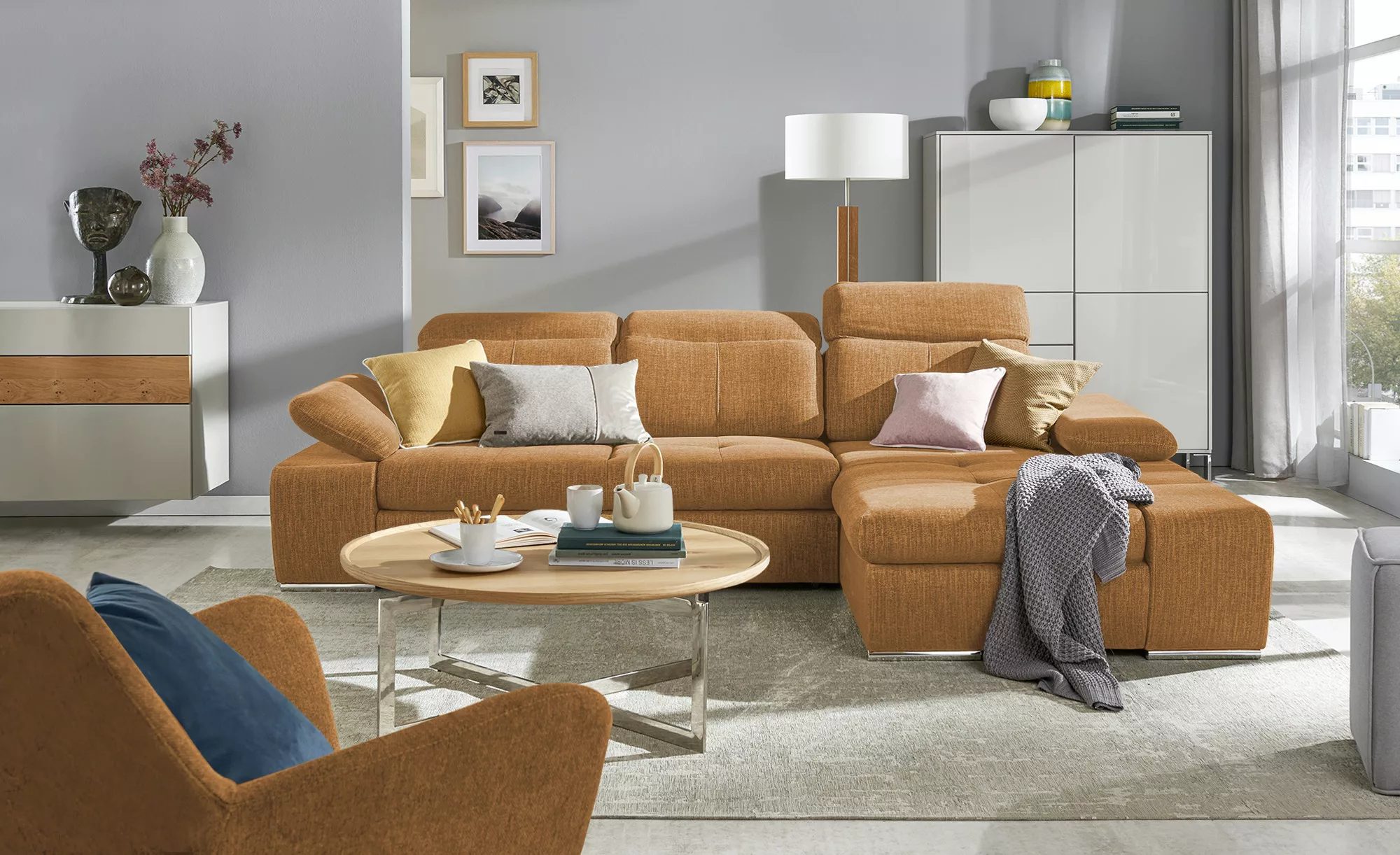 Switch Refresh Ecksofa  Avilla ¦ gelb ¦ Maße (cm): B: 285 H: 86 T: 187 Pols günstig online kaufen