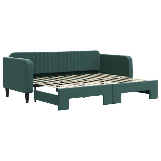 vidaXL Bett Tagesbett Ausziehbar Dunkelgrün 90x200 cm Samt günstig online kaufen