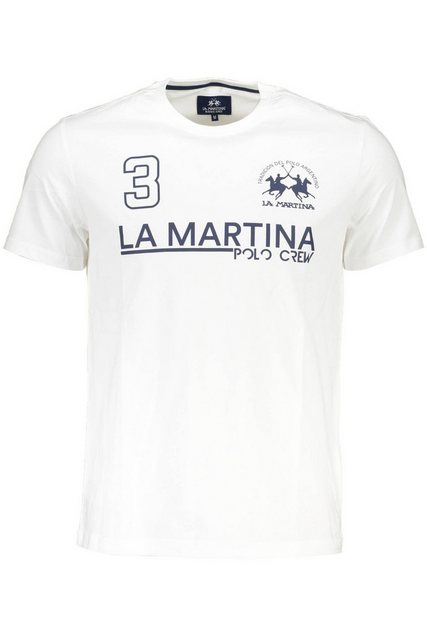 La Martina T-Shirt Herren Kurzarm T-Shirt Weiß mit Druck & Logo – günstig online kaufen