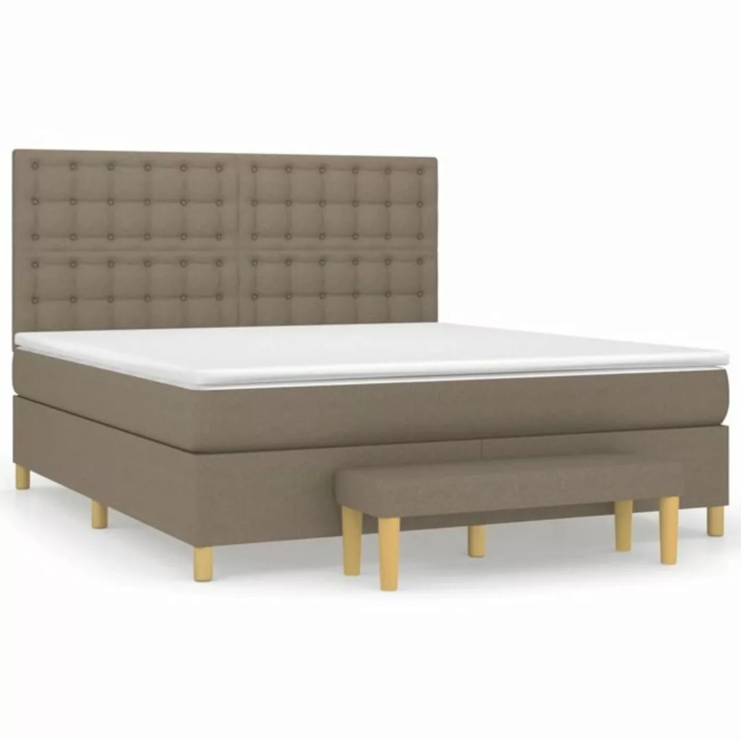 vidaXL Boxspringbett Boxspringbett mit Matratze Taupe 180x200 cm Stoff Bett günstig online kaufen