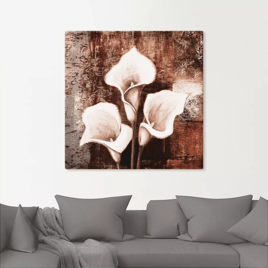 Artland Wandbild "Antike Callas - braun", Blumen, (1 St.), als Leinwandbild günstig online kaufen