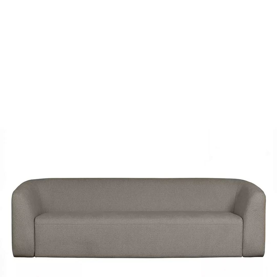 Sofa Dreisitzer Grau aus Chenillegewebe Armlehnen günstig online kaufen