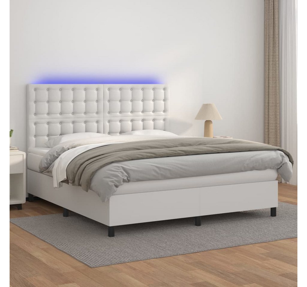 vidaXL Boxspringbett Boxspringbett mit Matratze & LED Kunstleder (160 x 200 günstig online kaufen