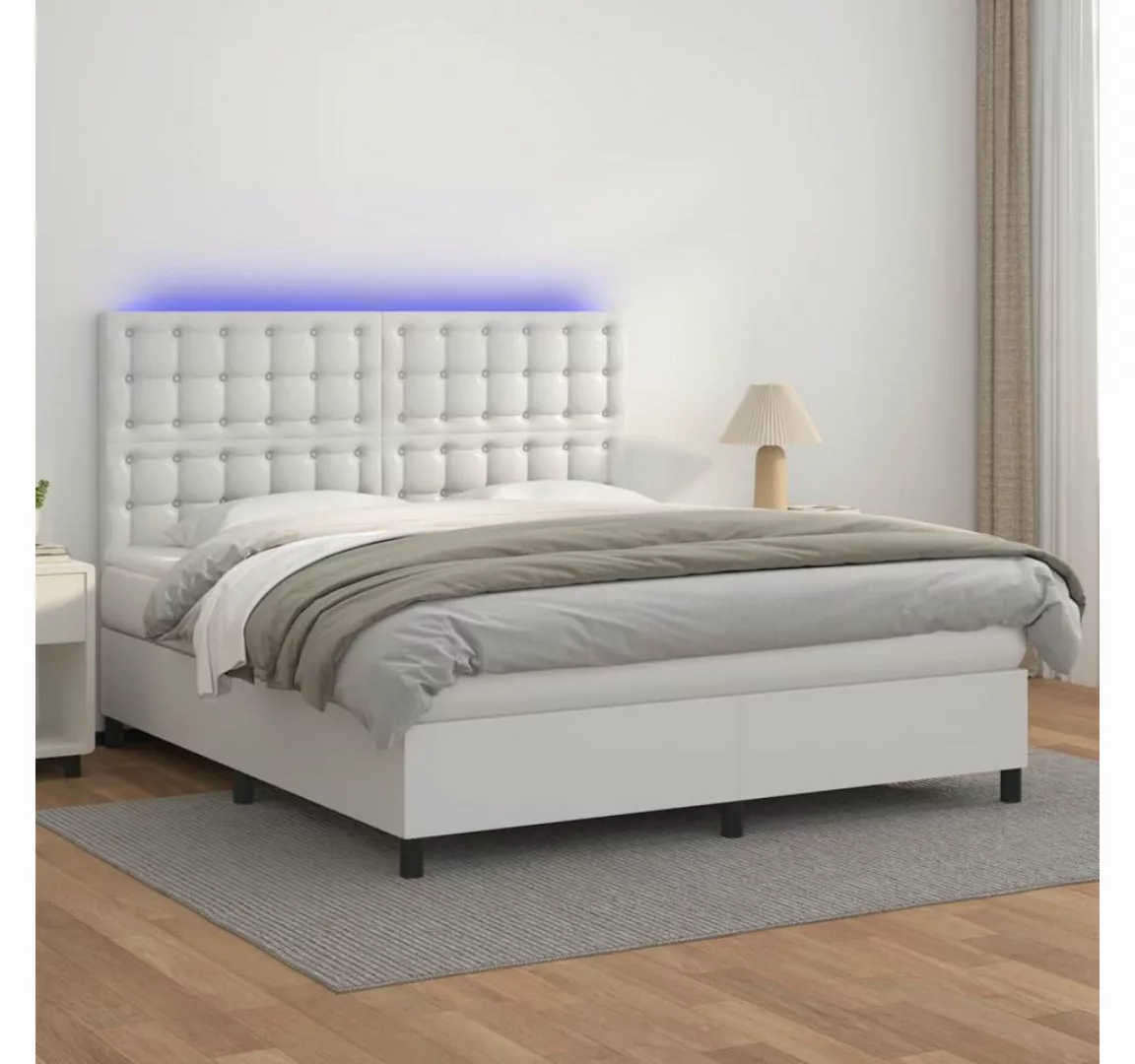 vidaXL Boxspringbett Boxspringbett mit Matratze & LED Kunstleder (180 x 200 günstig online kaufen