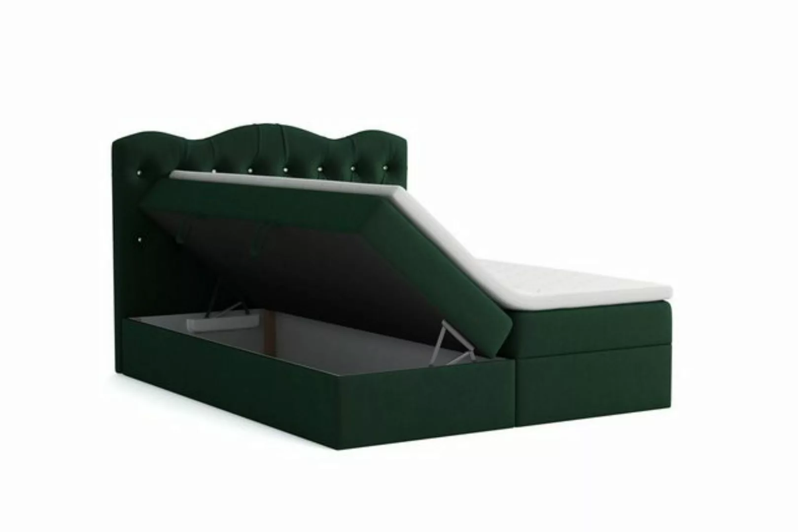 Fun Möbel Boxspringbett Schlafzimmerbett LODOS (inkl. Topper und Bettkästen günstig online kaufen