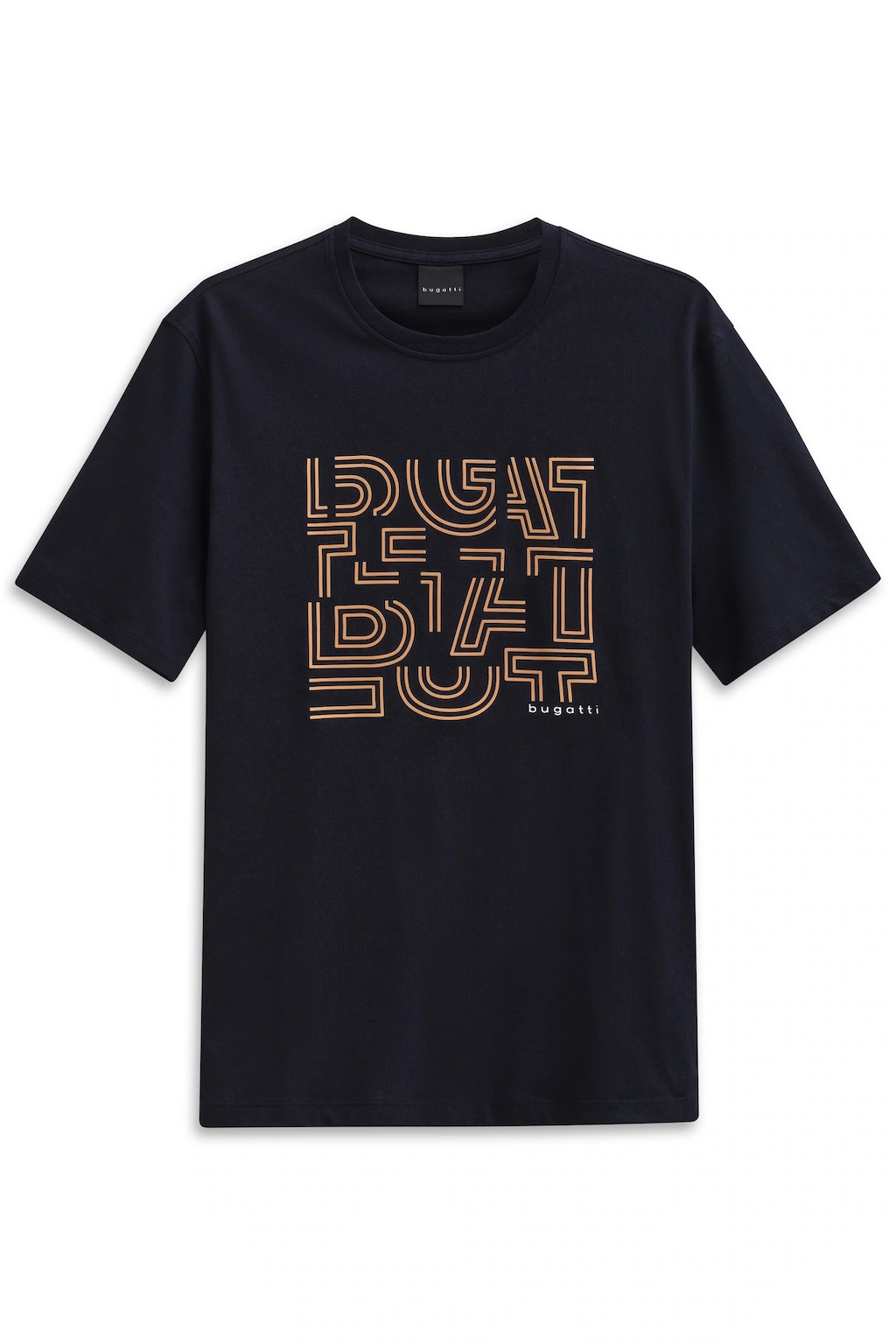 bugatti T-Shirt "Modern Fit", mit Logo-Print und Rundhals aus Baumwolle günstig online kaufen