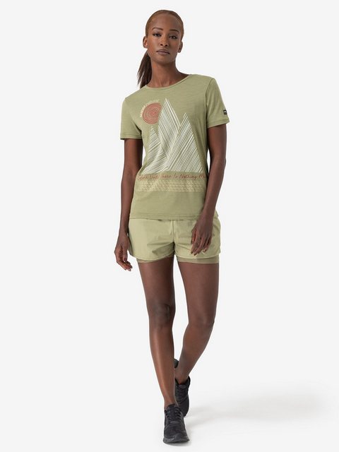 SUPER.NATURAL T-Shirt für Damen, Merino ETRETAT CLIFFS Berg Motiv, aktiv günstig online kaufen